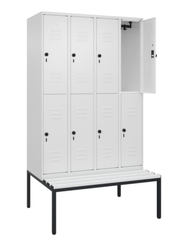 C+P Doppelstöckiger Spind Classic Plus mit Sitzbank, Abteilbreite 300 mm