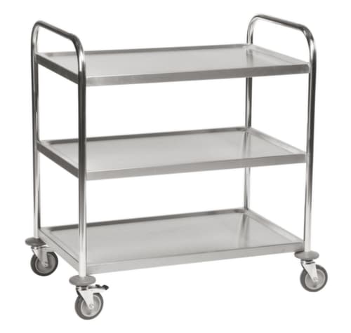 Kongamek Edelstahl-Etagenwagen, Traglast 100 kg, 3 Etagen