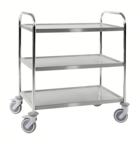 Kongamek Edelstahl-Etagenwagen, Traglast 100 kg, 3 Etagen