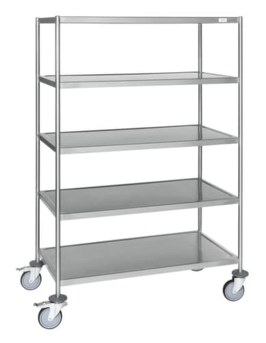 Kongamek Edelstahl-Etagenwagen, Traglast 200 kg, 5 Etagen