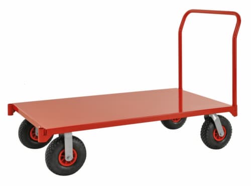 Kongamek Schiebebügelwagen mit Stahlladefläche, Traglast 1200 kg, Ladefläche 1400 x 760 mm