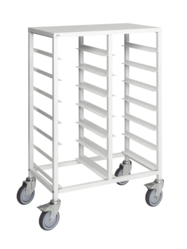 Kongamek Etagenwagen mit Tablettablagen, Traglast 150 kg, 14 Etagen