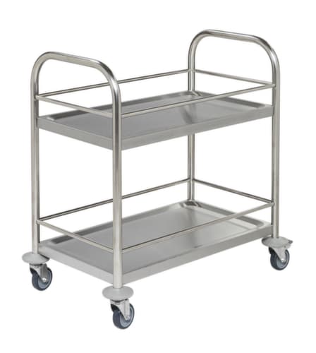 Kongamek Mini-Edelstahlwagen, Traglast 80 kg, 2 Etagen