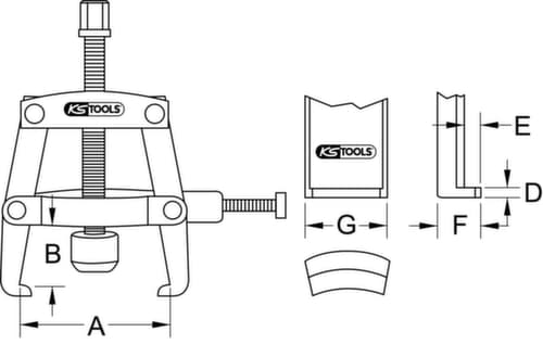 KS Tools Universal-Lagerring-Abzieher 2-armig