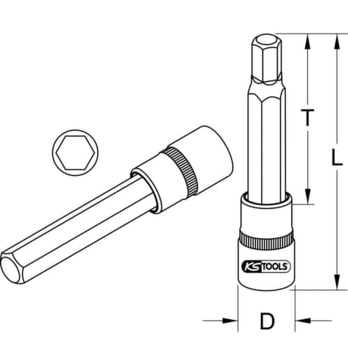 KS Tools 1/2" Bit-Stecknuss Innensechskant