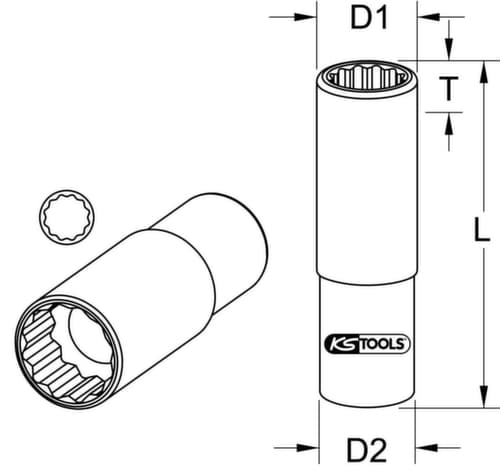 KS Tools 1/2" 12-kant-Stecknuss