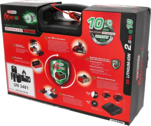 KS Tools eMONSTER Brushless-Akku-Schlag-Bohr-Schrauber-Satz