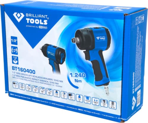 Brilliant Tools 1/2" Mini-Druckluft-Schlagschrauber