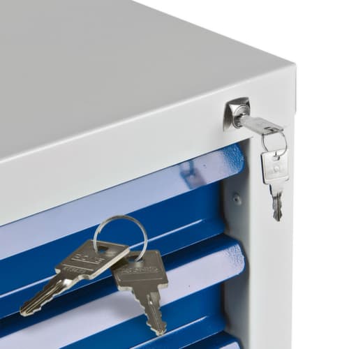 Schubladenschrank MAMMUT, 7 Schublade(n), RAL7035 Lichtgrau/RAL5012 Lichtblau