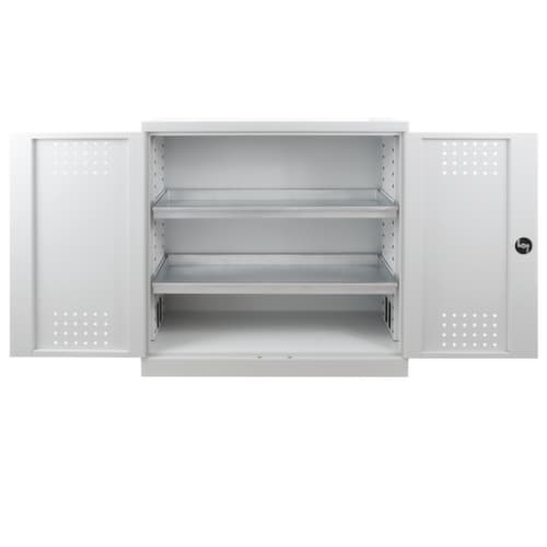 Gefahrstoffschrank mit Wannenböden, Höhe x Breite x Tiefe 1000 x 1000 x 500 mm