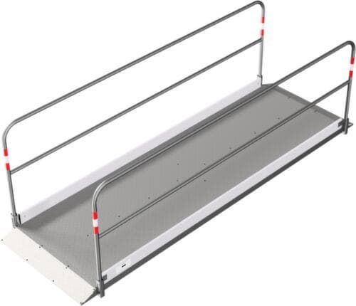 Schake Grabenbrücke mit Trittfläche aus Aluminium, Länge x Breite 3200 x 1000 mm