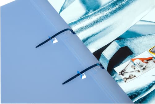 EICHNER Schnellhefter 9038 mit Streifenmechanik, blau transparent