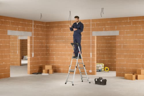 Hailo Teleskop-Plattformleiter TopLine TL100, 3 - 5 breite Stufen