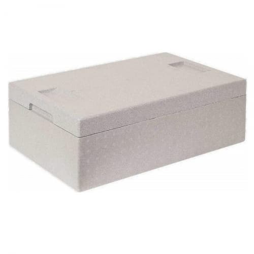 Euronorm-Stapelbehälter mit Isolierbox, blau, Inhalt 44,5 l, Auflagedeckel für Isolierbox
