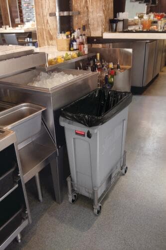 Rubbermaid Wertstoffsammler Slim Jim® mit Lüftungskanälen, 60 l, braun