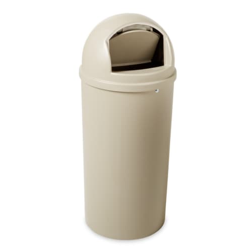 Rubbermaid Feuerhemmender Abfallbehälter Marshal® Classic, 57 l, beige, Deckel beige
