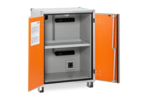 Explosionsgeschützter Lithium-Ionen-Ladeschrank PREMIUM 8/10 unterfahrbar, Höhe x Breite x Tiefe 1110 x 800 x 660 mm