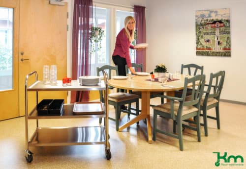 Kongamek Edelstahl-Etagenwagen, Traglast 100 kg, 3 Etagen