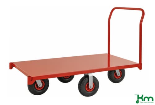 Kongamek Schiebebügelwagen mit Stahlladefläche, Traglast 1200 kg, Ladefläche 1400 x 760 mm