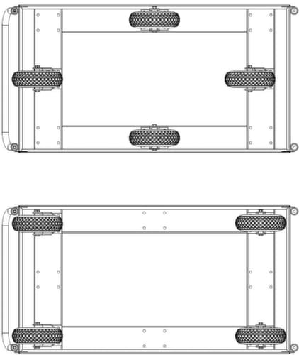 Kongamek Schiebebügelwagen mit Stahlladefläche, Traglast 1200 kg, Ladefläche 1400 x 760 mm
