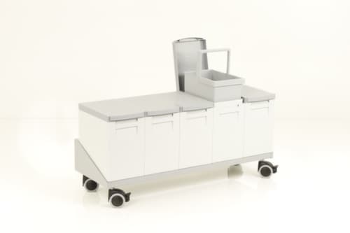 Fahrgestell für 5 Wertstoff-Sammelboxen, für 15 l Behälter