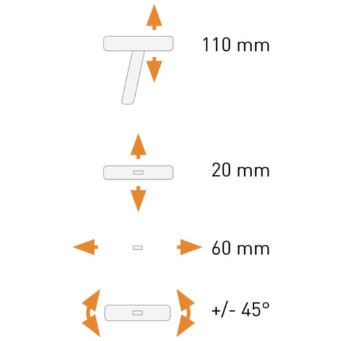 3D-Armlehnen für Arbeitsdrehstuhl, höhen-/breiten-/tiefenverstellbar