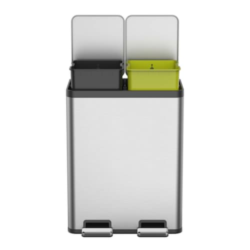 Tretabfallsammler EKO mit fingerabdruckfester Beschichtung, 2 x 30 l