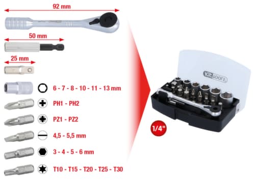 KS Tools 1/4" Bit-Satz