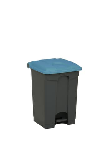 Tretabfallbehälter, 45 l, grau, Deckel blau