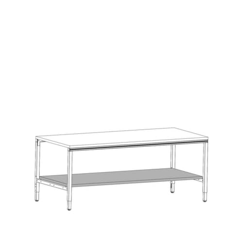 ERGO-line Ablageboden BASIC für Packtisch, für Tischbreite 1600 mm, Breite x Tiefe 1600 x 900 mm