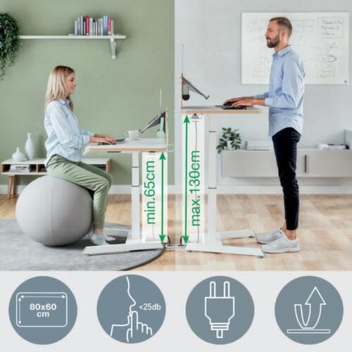 Leitz Elektrisch höhenverstellbarer Steh-Sitz-Schreibtisch Ergo