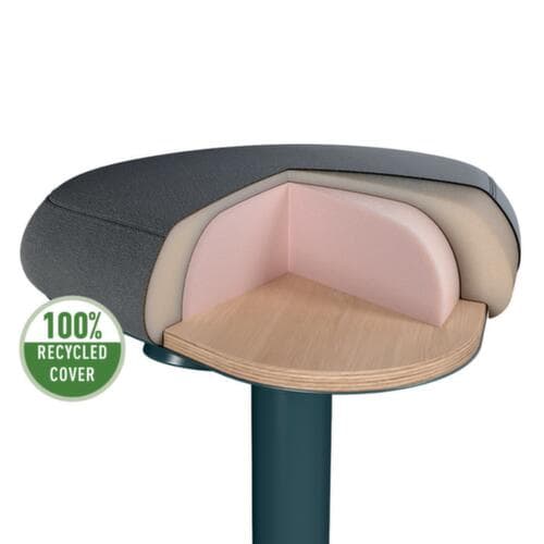 Leitz Sitz-Steh-Hocker Ergo Active, Sitz grau, rutschfester Fußunterseite