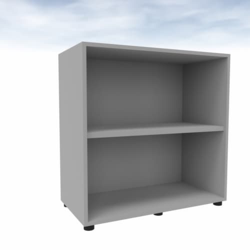 Quadrifoglio Büroregal T45, Breite 860 mm, 2 OH, alusilber