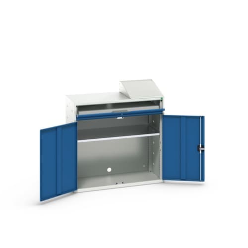 bott Computerschrank verso, RAL7035 Lichtgrau/RAL5010 Enzianblau