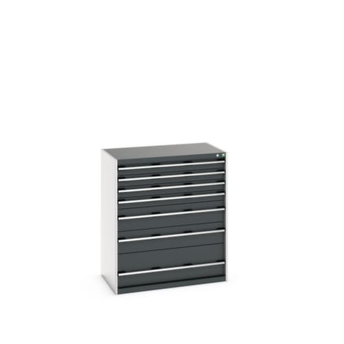 bott Schubladenschrank cubio Grundfläche 1050x650 mm, 7 Schublade(n), RAL7035 Lichtgrau/RAL7016 Anthrazitgrau