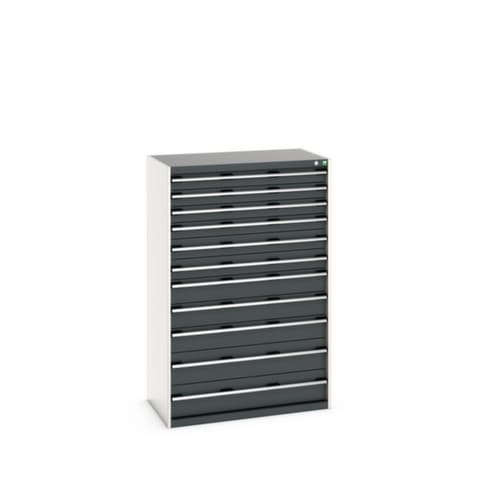 bott Schubladenschrank cubio Grundfläche 1050x650 mm, 11 Schublade(n), RAL7035 Lichtgrau/RAL7016 Anthrazitgrau