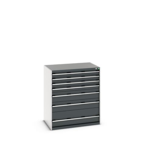 bott Schubladenschrank cubio Grundfläche 1050x750 mm, 7 Schublade(n), RAL7035 Lichtgrau/RAL7016 Anthrazitgrau