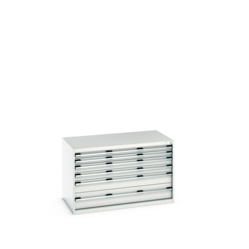 bott Schubladenschrank cubio Grundfläche 1300x750 mm, 6 Schublade(n), RAL7035 Lichtgrau/RAL7035 Lichtgrau