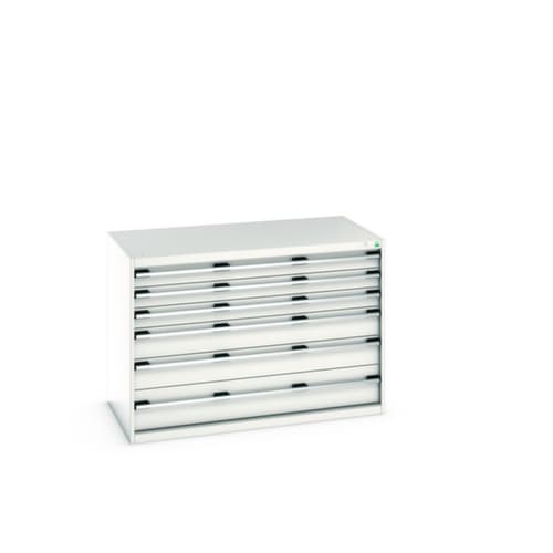 bott Schubladenschrank cubio Grundfläche 1300x750 mm, 6 Schublade(n), RAL7035 Lichtgrau/RAL7035 Lichtgrau