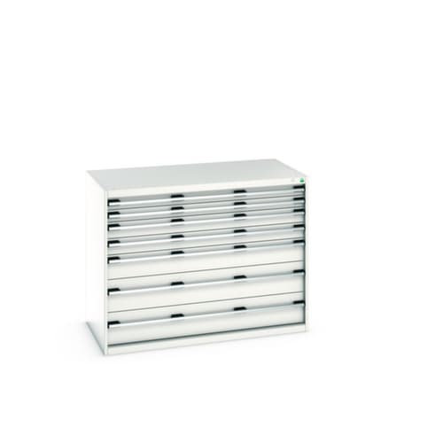 bott Schubladenschrank cubio Grundfläche 1300x750 mm, 7 Schublade(n), RAL7035 Lichtgrau/RAL7035 Lichtgrau