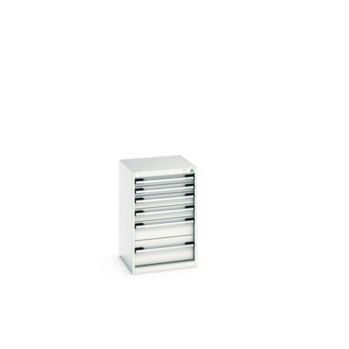 bott Schubladenschrank cubio Grundfläche 525x525 mm, 6 Schublade(n), RAL7035 Lichtgrau/RAL7035 Lichtgrau