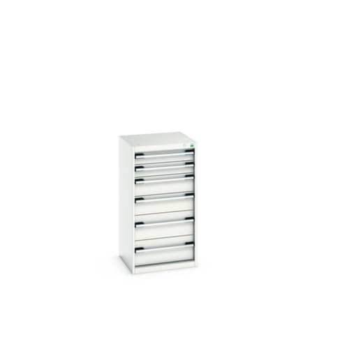 bott Schubladenschrank cubio Grundfläche 525x525 mm, 6 Schublade(n), RAL7035 Lichtgrau/RAL7035 Lichtgrau