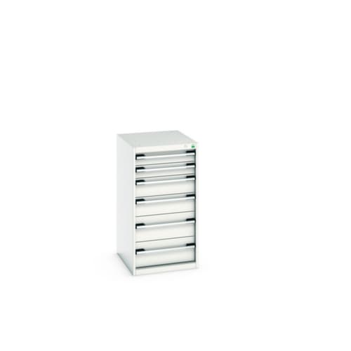 bott Schubladenschrank cubio Grundfläche 525x650 mm, 6 Schublade(n), RAL7035 Lichtgrau/RAL7035 Lichtgrau