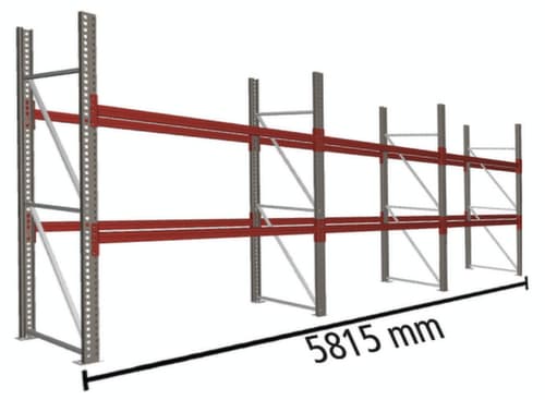 META Palettenregal MULTIPAL für 18 Paletten, 5815 mm breit, 3 Lagerebenen