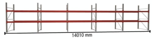 META Palettenregal MULTIPAL für 45 Paletten, 14010 mm breit, 2 Lagerebenen