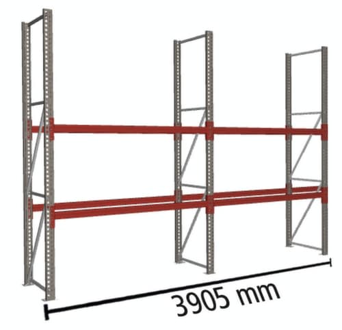 META Palettenregal MULTIPAL für 12 Paletten, 3905 mm breit, 3 Lagerebenen