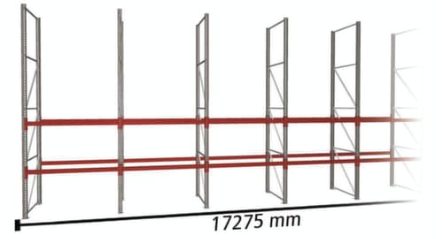 META Palettenregal MULTIPAL für 54 Paletten, 17275 mm breit, 3 Lagerebenen