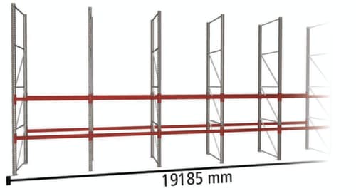 META Palettenregal MULTIPAL für 60 Paletten, 19185 mm breit, 3 Lagerebenen