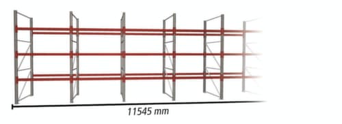 META Palettenregal MULTIPAL für 48 Paletten, 11545 mm breit, 4 Lagerebenen