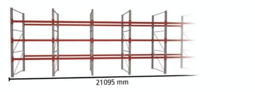 META Palettenregal MULTIPAL für 88 Paletten, 21095 mm breit, 4 Lagerebenen